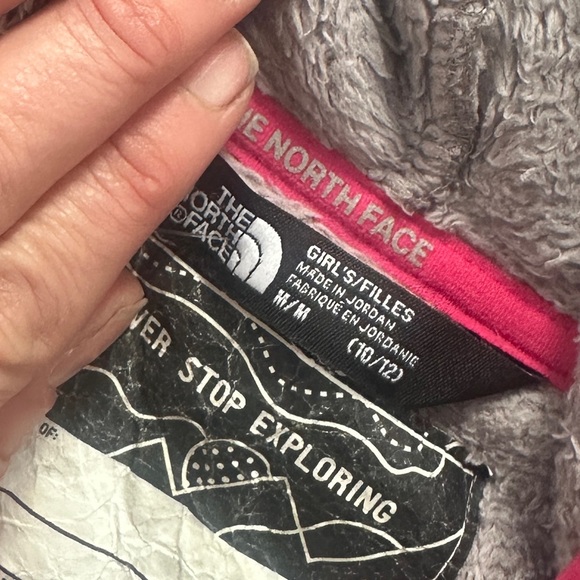 The North Face girls, gray and pink fleece size medium 10/12 - Picture 3 of 3